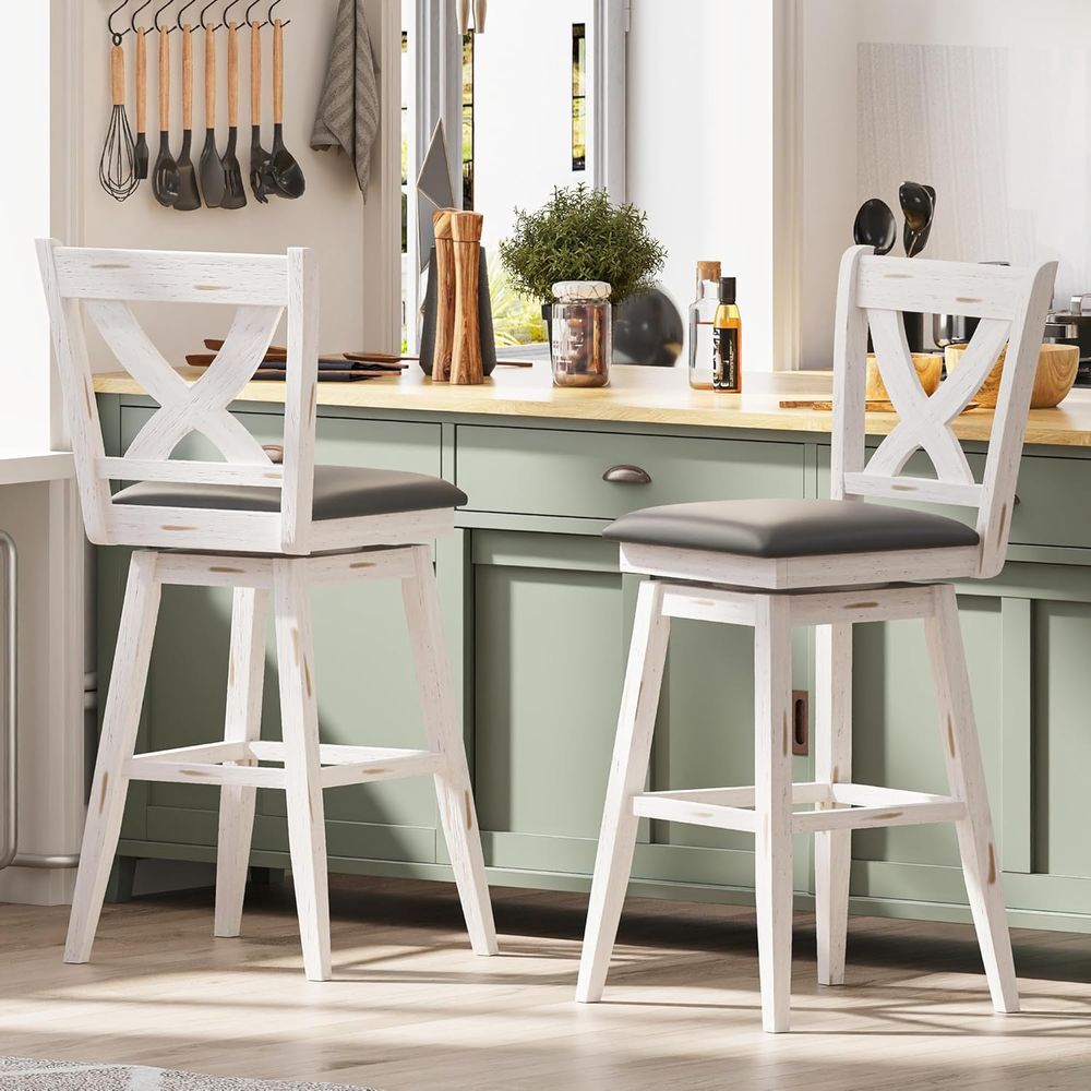 Home Bar Stools - Juego de 2 taburetes giratorios de
