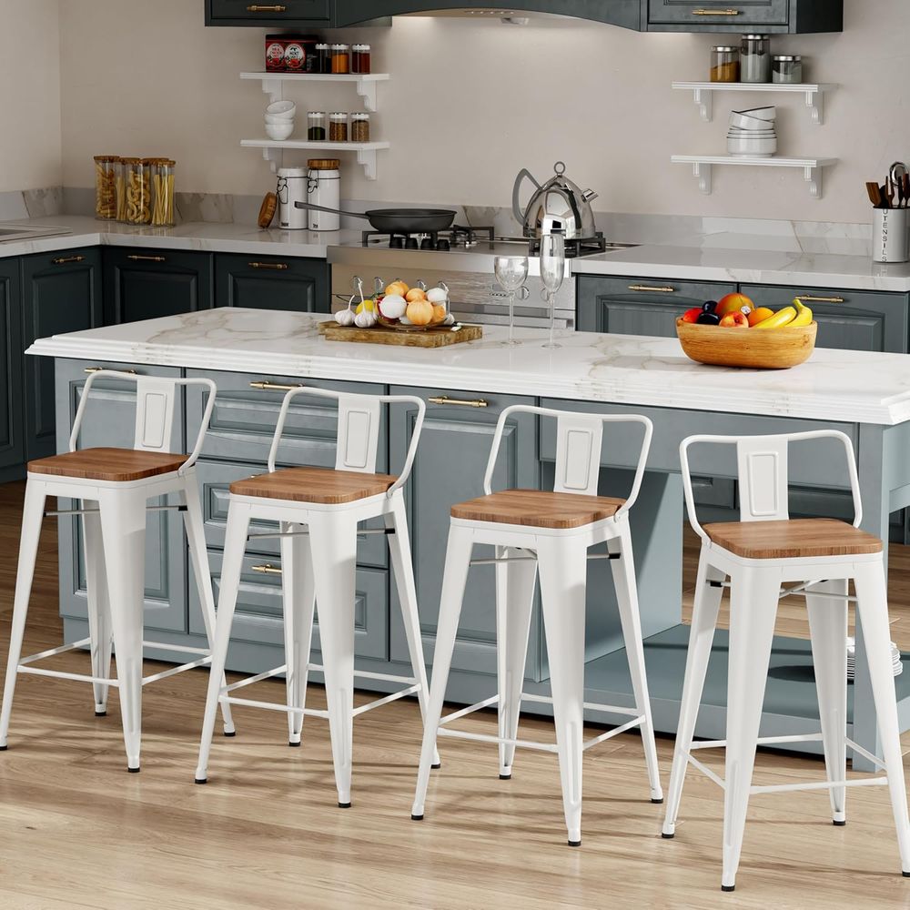 Home Bar Stools - Juego de 4 taburetes de bar