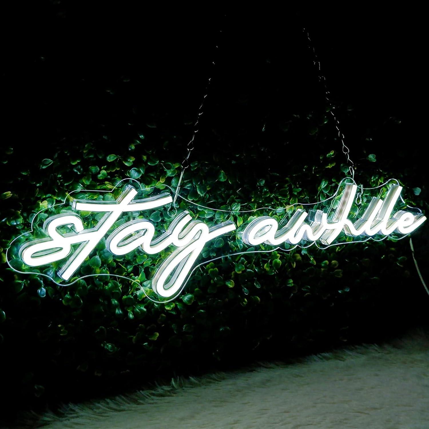Home Bar Signs - Letreros de Neón 'Stay Awhile', Luces