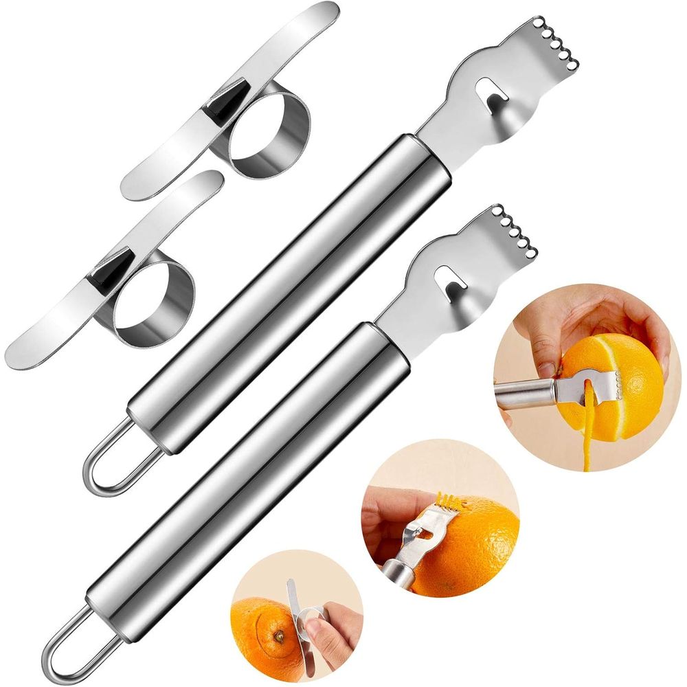 Peeler Channel Knife - Juego de 4 Piezas de Pelador