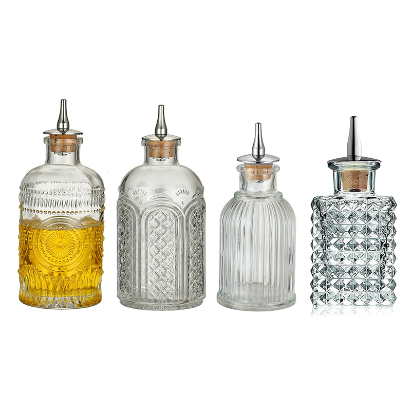 Bitters Bottle Set - Botella de cóctel amargo Vintage con