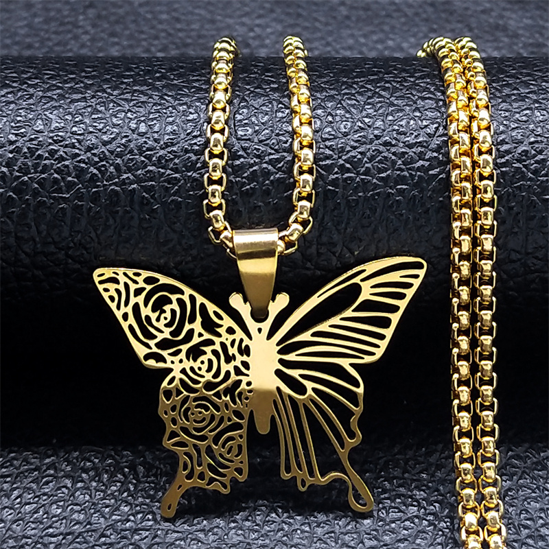 Bar Cart Gold - Collar con Colgante de Mariposa y
