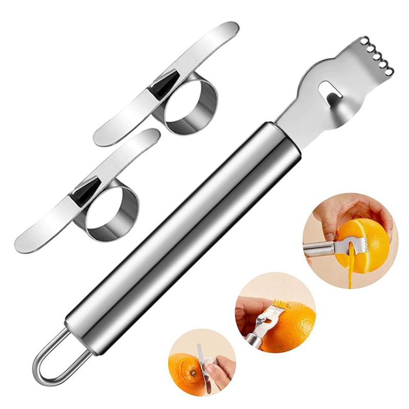 Peeler Channel Knife - Rallador de limón y naranja, pelador