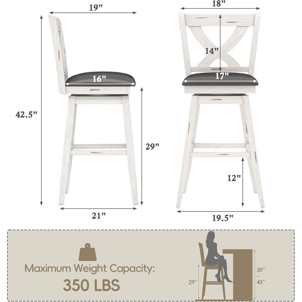 Juego de 2 taburetes giratorio - Home Bar Stools reseña y precio