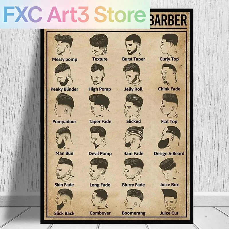Póster de barbero sin marco, t - Home Barbershop reseña y precio