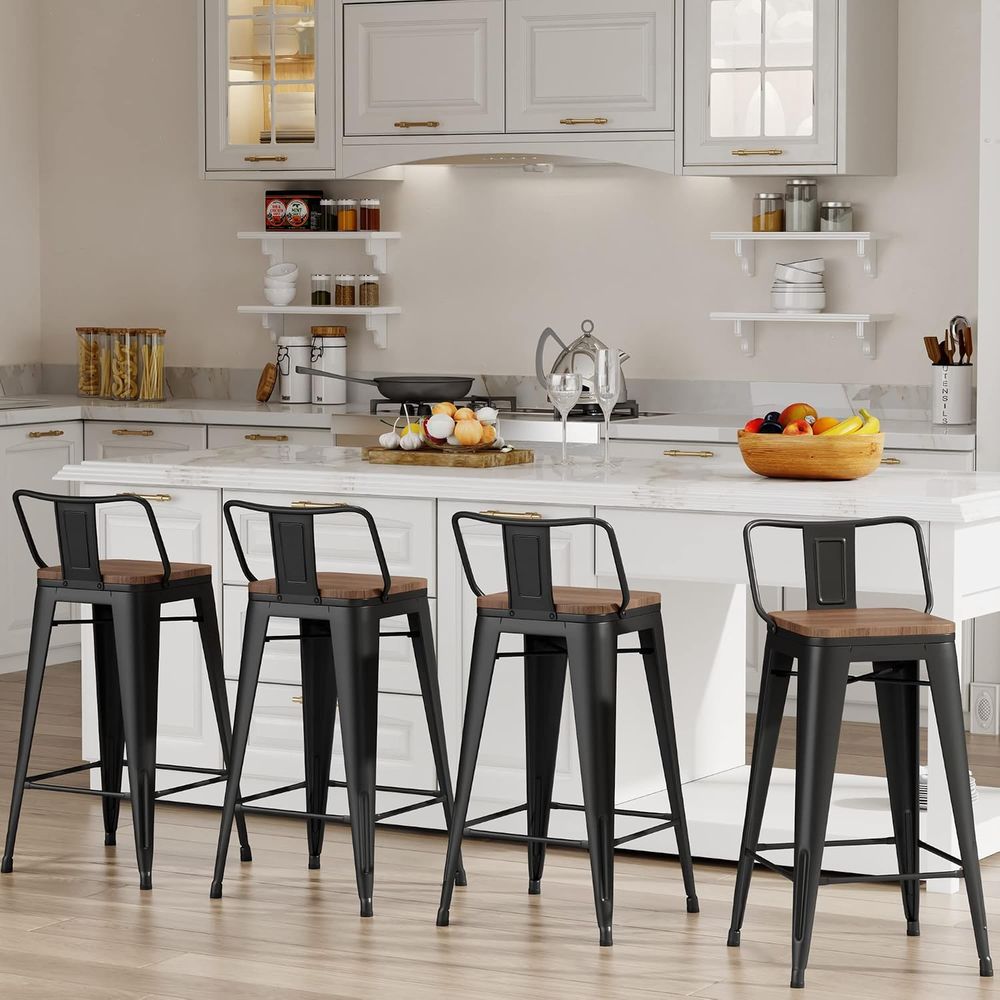Juego de 4 taburetes de bar in - Home Bar Stools reseña y precio