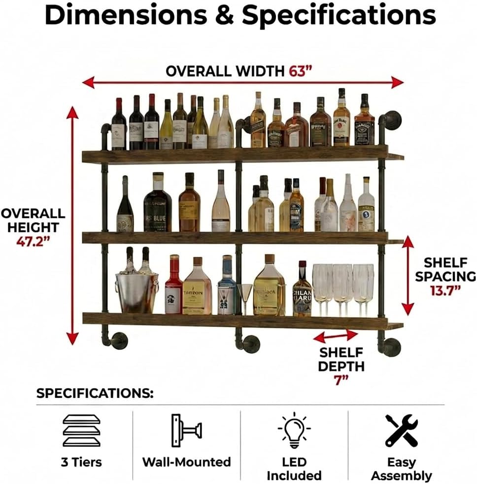 Estante para vinos montado en  - Home Bar Shelf reseña y precio