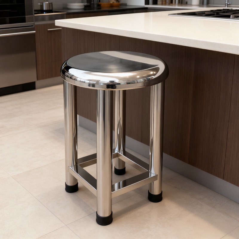 Taburete Redondo de Acero Inox - Home Bar Stools reseña y precio